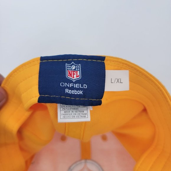 NFL Pittsburg Steelers ONFIELD Reebok Baseball Cap SZ Large XL Yellow Wool Blend - Picture 4 of 6